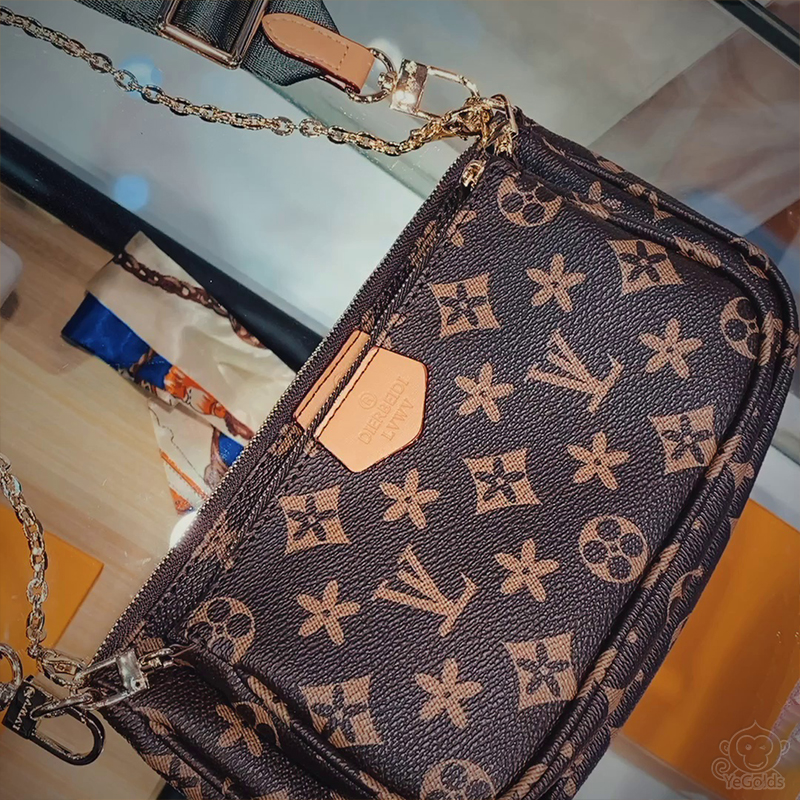 【3-in-1レザーショルダーバッグ】新しいレザーファッション、ワンショルダークロスボディバッグ、取り外し可能なチェーン