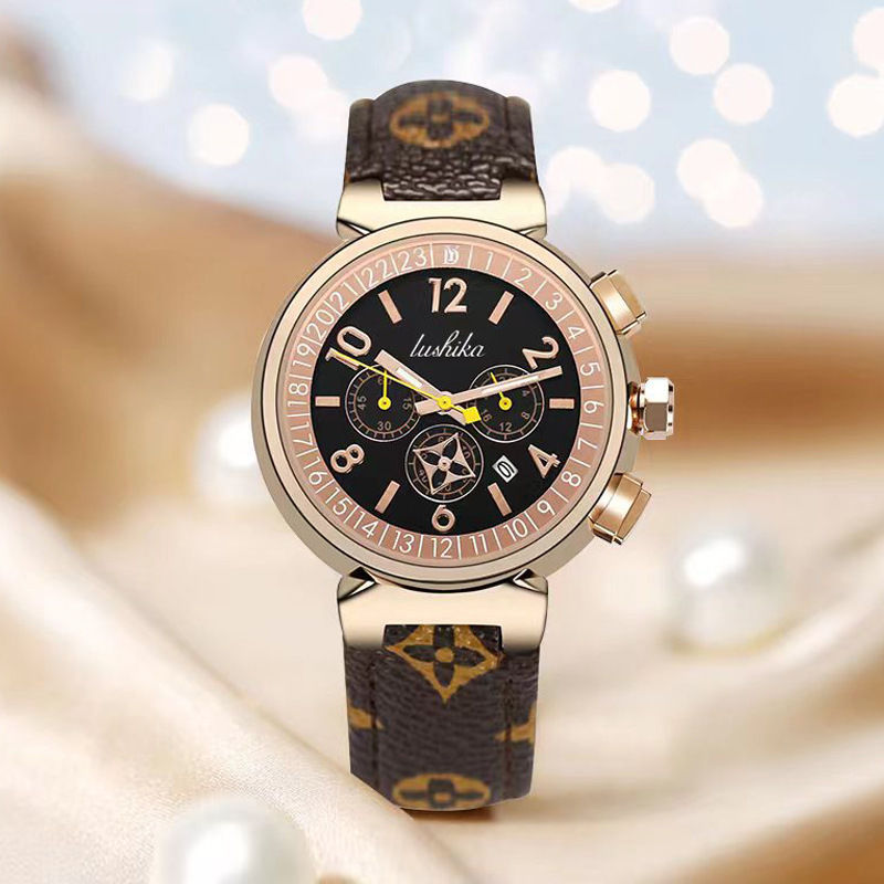 【3500円プラスして２点を購入】【3000円プラスして 3点を購入】【レザープリントウォッチ】ファッションクラシック、革の質感、クォーツムーブメント、丸ダイヤル