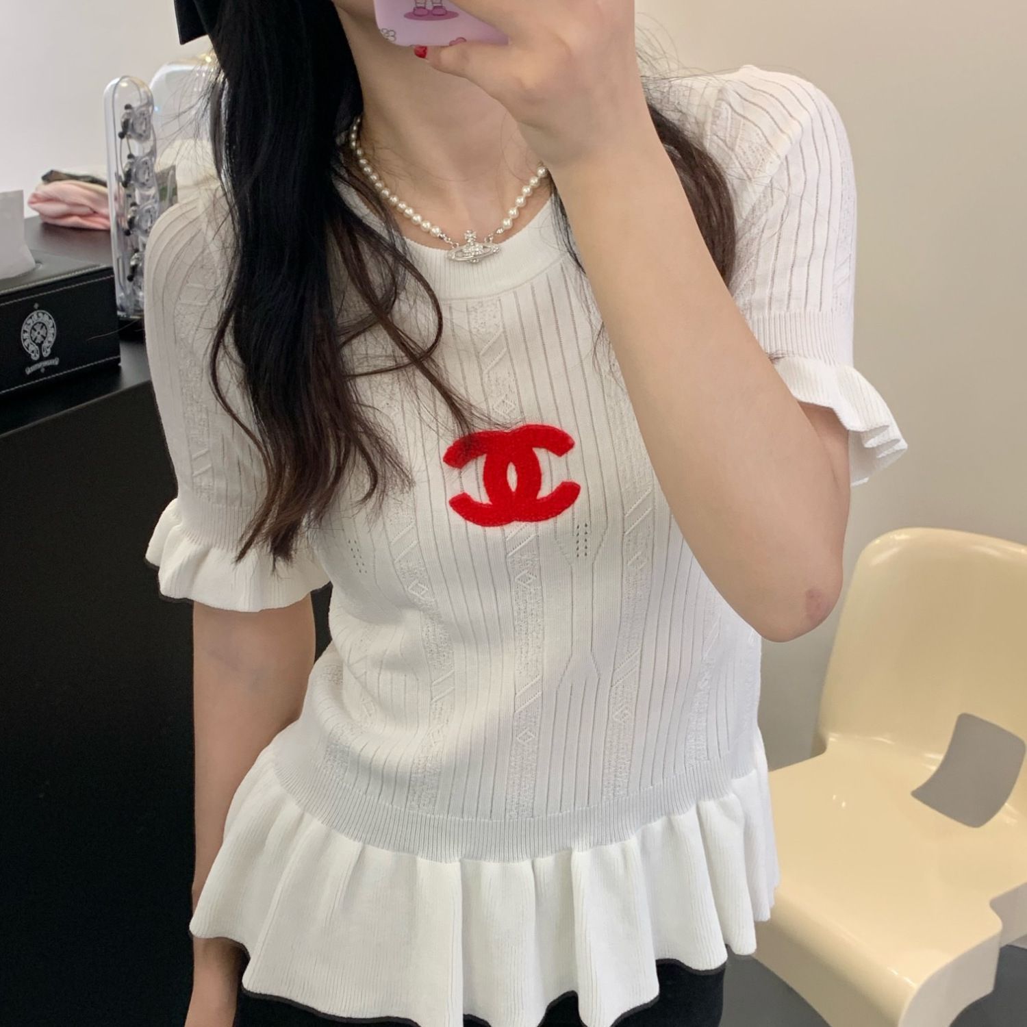 カジュアルなラウンドネック刺繍T[オフィシャル] 超買い得! 月に注文万件以上。是非いかがでしょうか。